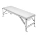 40in Livestock Feed Trough, Farm Animal Feeding Trough with Deeper Feeding Pan and Stand, Galvanized Steel Sheep Feeder Trough for Goats Sheep Deer Pigs Cows Ponies and Horses (White) - color: White
