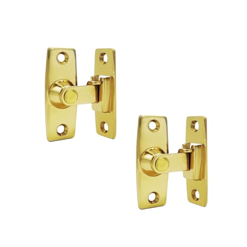 2.5" Heavy Forged Solid Brass Door Latch, 90 Degree Right Angle Door Latch Buckle for Doors & Windows, Vibriated Brass, 1 Pack, Made in Taiwan - color: Vibriated Brass, size: 1pack(90 Degree)