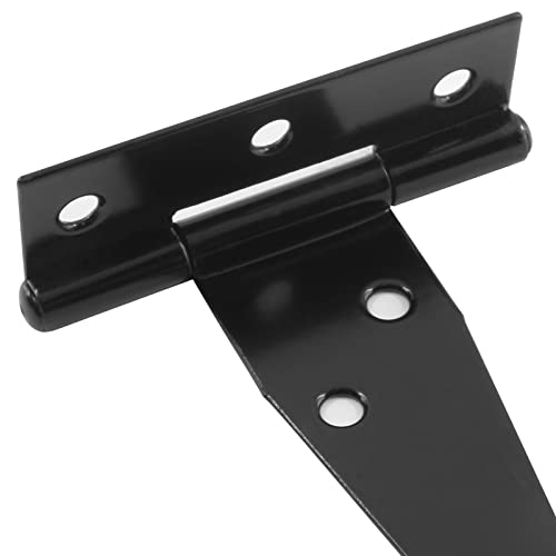 Murtenze 6Pack 4 Inch Black T-Strap Shed Hinge | Barn Door Hinges, Heavy Duty, Gate Strap Hinge, For Barn Door, Shed or Wooden Fences - color: Black, size: 4 Inch - 6Pack