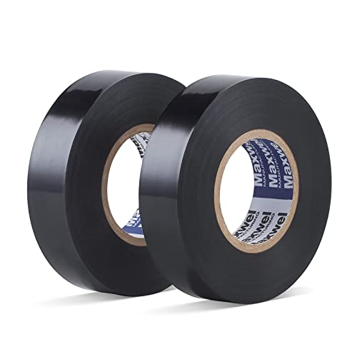 Electrical Tape Black Waterproof Electric Tape Professional Grade Wire Wrap | 3/4" 65 FT Flame Retardant Vinyl PVC Insulating Tape, All Weather, Under 600V, Home Outdoor Multipurpose Electrical Repairs - color: Black