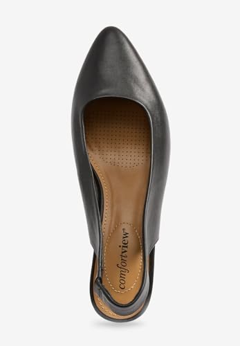Comfortview Women's Wide Width The MEA Slingback - color: Black, size: 8.5