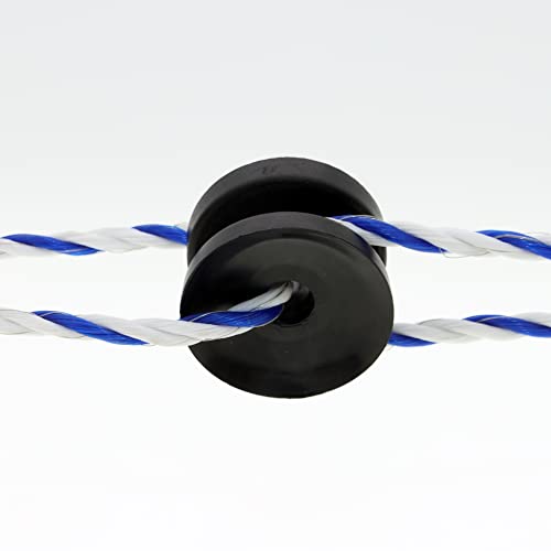 12 Pcs Circular Ring Corner Post Electric Fence Insulators | Polyrope Insulator, For Electric Fence Wire, Black