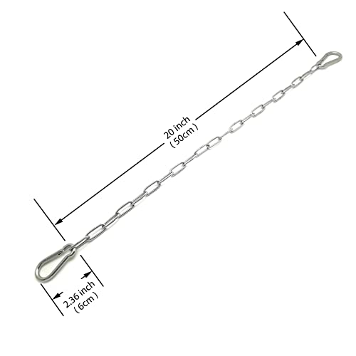 Gate Chain for Outdoor Fence - Rustproof Metal Gate Latch Chain with Hooks, Secure and Durable for Garden, Yard, and Farm Use - Easy Installation, Weather Resistant (2 Pack) - size: 20inch-2PCS