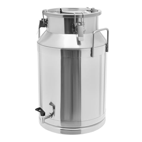 DYNAMI 10.6Gal Stainless Steel Milk Bucket With Faucet,Thickened Stainless Steel Milk Can with Sealing Lid,Large Liquid Container Storage,for Milk,Wine, Oil Storage Transport (40L/10.6gal,w/Faucet) - size: 10.6gal