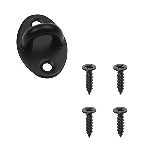 Kare & Kind 4-Inch Hook and Eye Latch, Black Door Latch, 1 Pack | Metal privacy hardware with 4 screws for gates, barn doors, cabinets, windows, sheds, bathrooms, RVs, and solid frames - style: 1-Black