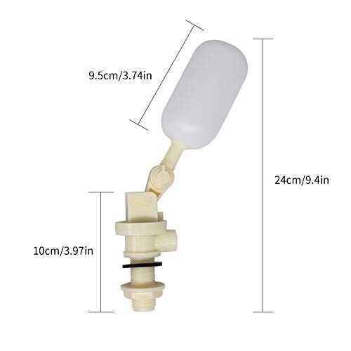 1/2 Float Valve 3 Pieces Cattle Waterer Ball Automatic Water Bowl Float Valve with Adjustable Arm for Livestock Water Tank