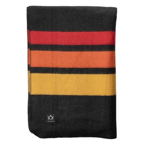 Arcturus Rainier Wool Blanket - Warm, Heavy, Washable, Bed Blanket | Great for Home & Camping (Sunset Peak, Queen) - color: Sunset Peak, size: Queen
