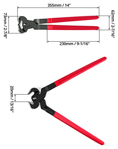 QWORK Hoof Nipper, 14" Heavy Duty Farrier Nippers with Plastic Grip, 1 Pack