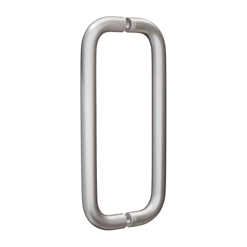 BRIXWELL Straight Back-to-Back Pull Handle Aluminum Material, Brushed Stainless Steel Finish, 9" Total Length, 8" Center-to-Center, 1" Diameter, 3-1/4" Projection - color: Brushed Stainless Steel, size: 9 Inch