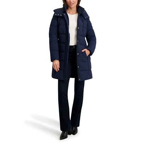 Nautica Women's Maxi Puffer - color: Navy Seas, size: Small