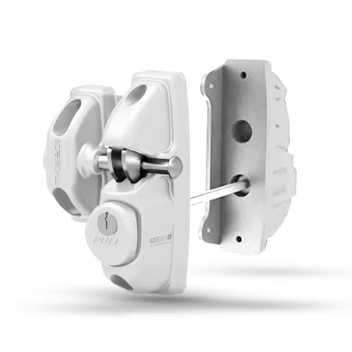 Safetech Hardware ViperX2 Gravity Gate Latch | Two-Side Entry Keyed | 2 Independent Latching Hooks Key Lockable Both Sides | Privacy Gate Gravity Latch | Vinyl, Wood, & Aluminum Gates - White - color: White, size: 2 Side Key