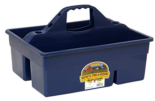 Little Giant® Plastic DuraTote | Horse Grooming DuraTote | Durable Tote Box Organizer with Easy Grip Handle | Extra Thick Sidewalls | Navy - color: Navy