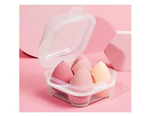 Sinen 4 Pcs Dry and Wet Use Makeup Sponge Set Blender Beauty Foundation Blending Sponge for Liquid, Cream, and Powder with Egg Holder Box