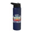 My Kids Are Buttheads Goat Whisperer Farm Animal Stainless Steel Insulated Water Bottle - color: Navy Blue