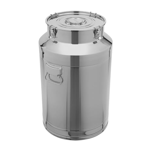 Stainless Steel Milk Barrel, 20 Gallon Milk Can Bucket | Airtight Food Storage Container Metal Water Beverage Drink Dispenser for Milk Oil Wine Soup - size: 20Gal