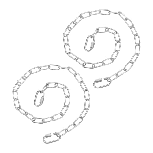 PATIKIL Gate Chain Lock, (27.6Inch, Silver) (2 Pcs)304 Stainless Steel Hanging Chain Lock for Stall Barn/Cabinet/Fence/Hammock/Pet Cages - size: 27.6Inch