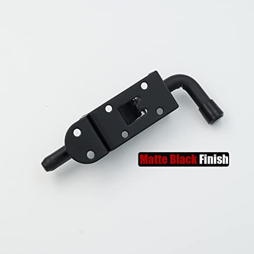 JQK Spring Loaded Latch Pin, 304 Stainless Steel Barrel Bolt Thickened 2mm Door Lock, 5 Inch Black (2 Pack), HSB300-BK-P2 - color: Black, size: 5Inch - 2Pack
