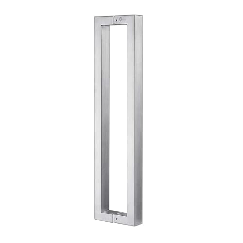 TOGU TG-R3825 36 inches Solid Standoffs Heavy-Duty Commercial Grade-304 Stainless Steel Push Pull Door Handle/Barn Door Pull Handle/Glass Pulls, Full Brushed Stainless Steel Finish - size: 36 in (Length)/1.5 x 0.98 in (Front x Side)