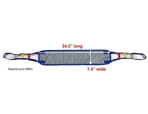 Patient Aid Sit-to-Stand Patient Lift Sling with Padded Back Support | Stand-Assist Lifting Straps | Padded Lower-Back Support | Works with Most Patient Lifts | Safe Secure Transfers