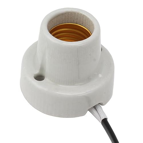 Reptile Ceramic Heat Lamp Holder, Light Fixture Holder E27 Socket High Temperature Proof, Easy Installation, Universal Usage for Tortoise (US Plug 120V)