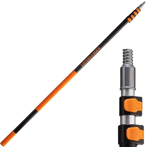 5-18 ft Long Telescopic Extension Pole, Multi-Purpose Extendable Pole | Universal Twist-on Metal Tip // Lightweight and Sturdy // Best Telescoping Pole for Painting, Dusting and Window Cleaning - size: 18 feet