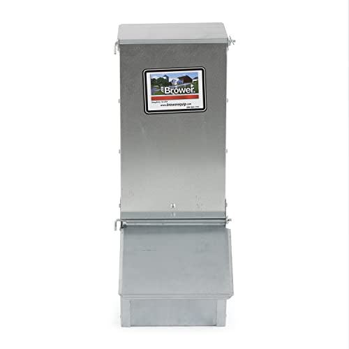 Brower 11H Single Door Automatic Easy Hog Feeder for Supplemental Feeding, 4 Week Old Piglets to Adult Sows, Farm Accessory, 1.5 Bushel or 50 Pounds