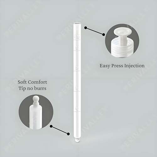 Disposable Plastic Multi‑dose Vaginal Cream Applicator Threaded End with 0.5–4g Graduated Transparent Tube and Inner Plunger for Ointment, Cream, Gel,Suppository and Foam - 20 Pack