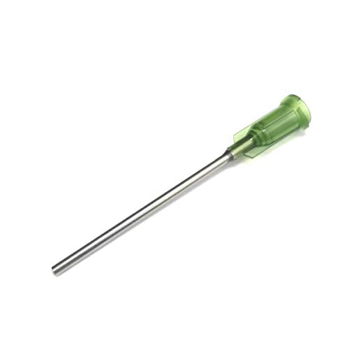 14 Gauge 1.5in Blunt Tip Dispensing Syringe Needle, Olive 20 PCS | Industrial Precision Applicators , Luer Lock, Suitable Glue, Ink, Grease, etc, Compatible with Various Syringes, Fluid Tools - size: 14Ga x 1.5＂