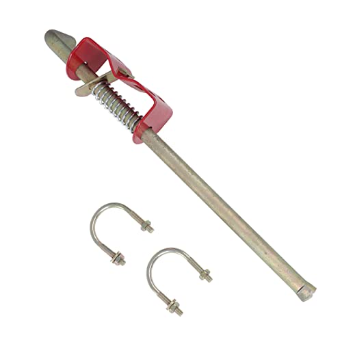 Rural365 Farm Gate Anchor Cane Bolt 18in - Farming Livestock Spring-Loaded Fence Gate Drop Rod Cattle Gate for Tube Gate