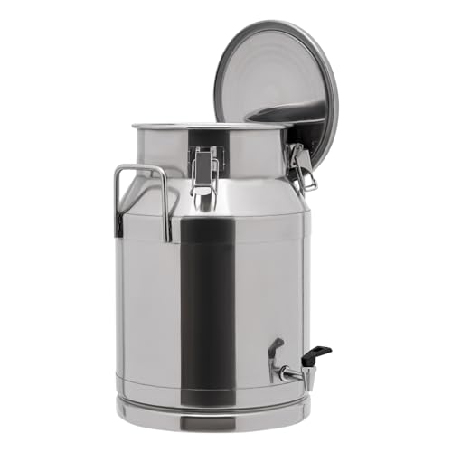 Stainless Steel Sealed Milk Barrel with Spigot，30L/7.92Gallon Large Milk Bucket Wine Can Pail Tote Tank with Sealed Lid & Handle for Milk Wine Oil Liquid Tranport Storage Container - size: With Spigot