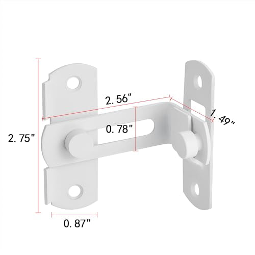 Matte White 90 Degree Flip Barn Door Lock Latches | Stainless Steel Gate Latch,Suitable for Sliding Door,Garden Gates,Wine Cabinet,Closet,Pet Cage,French Door,Fence Gates - color: Matte White