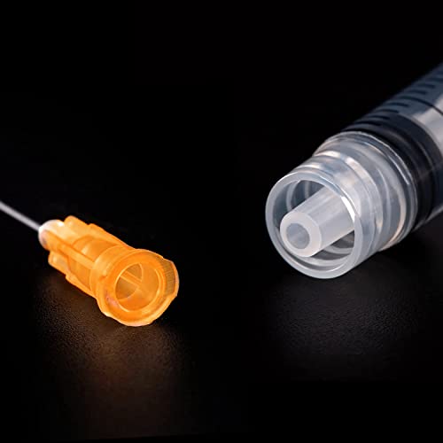 100 Pack 2ml (2.5ml) Plastic Luer Lock Syringa with 25Ga and Cap, Individually Sealed Wrapped, for Scientific Labs, Measuring Liquid, Refilling Cartridges or Glue Applicator - style: 100 Pack-2.5ml 25gauge