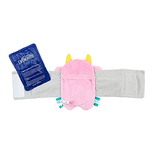 Dr. Brown's Gripebelt Heated Belly Band, Soothe Baby's Tummy with Gentle Warmth and Compression, Monster, 3m+, Pink - color: Pink Monster, size: 3m+ (Pack of 1)