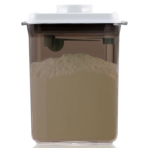 Baby Formula Container, 28 oz Airtight Powder Storage with 5g Scoop, Brown | BPA-Free Design for Nursery Stations, Night Feedings, Baby Formula, Baby Cereal and Dry Powdered Foods - color: 28 oz - Brown