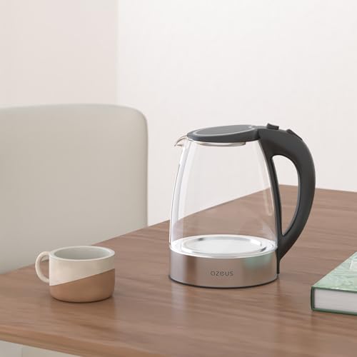 AZEUS Electric Kettle 1800W Cool Touch Tea Kettle Anti-scalding Design 1.8L Large Capacity Kettle BPA-Free, White