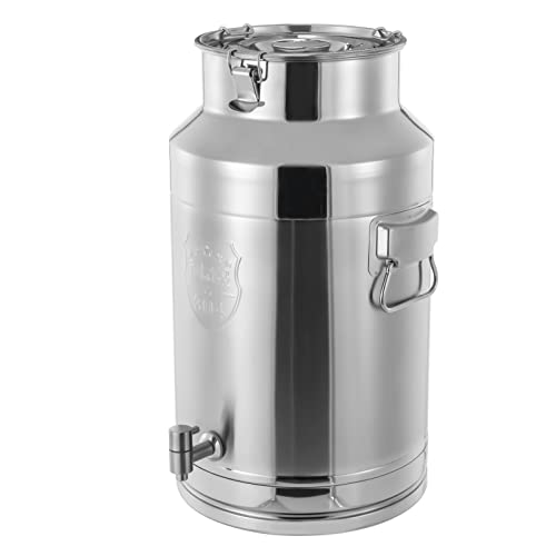 DYNAMI 9.2Gal 304 Stainless Steel Milk Bucket with Faucet,Thickened Stainless Steel Milk Can with Sealing Lid & Carry Handle,Large Liquid Container Storage,for Milk,Wine, Oil Storage Transport (35L) - size: 35L/9.2gal