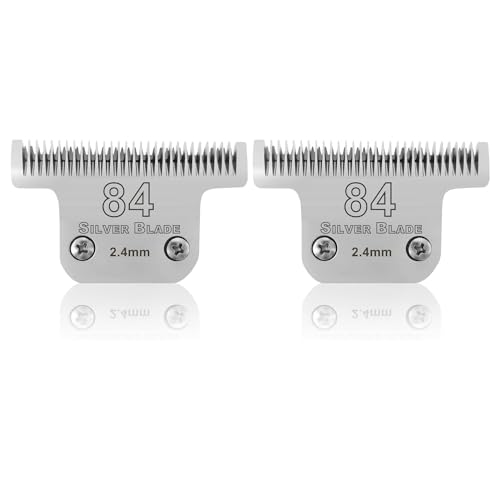 Dog Grooming Ceramic Blades Set,Compatible with Andis,Oster 76,Wahl KM10 | 2.4mm(3/32") Cutting Length,Include 2 Pcs size 84 - color: T-84 2Pcs