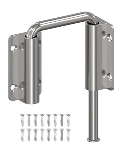 90/180 Degree U Patio Sliding Door Loop Lock Latch, Silver | Aluminum Alloy Security Bolt Lock , Multi-Angle Mounting for Barn, Garden, Fence Gate & Window - color: Silver-1 PC