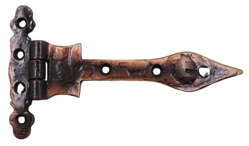 The Metal Magician Antique Copper T-Strap Hinges, Pack of 4 Heavy Duty Barn Door Hinges (6.2" x 3.5") for Wooden Fences Heavy Duty, Decorative, Farm Gate Hinge (Antique Copper) - color: 6inch T Hinge Antique Copper