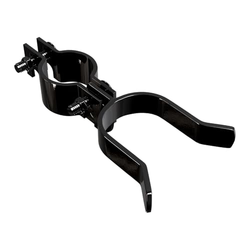 VIVIDA Chain Link Fence Gate Latch 1-3/8" x 1-5/8", Black Fork Latch, 1 PCS | Black Chain Link Fence Parts, With Padlock Hole, Bolts & Nuts Included - size: 1-3/8" x 1-5/8" (1 PCS)