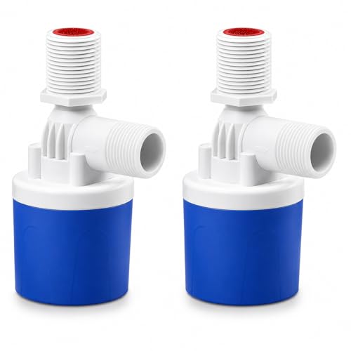 2PCS 1/2" Top Inlet Water Float Valve | Automatic Water Level Control, Plastic Shut Off, For Livestock Waterer, Pond, Pool, Aquarium - size: 1/2''-2 PCS