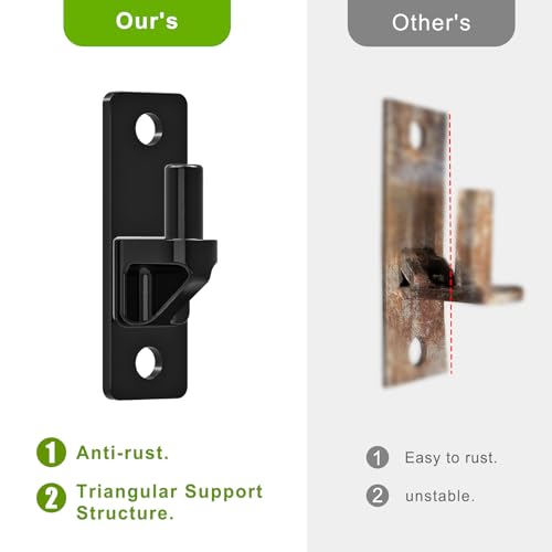 4.9" Heavy Duty Gate Hinges, Wall Mount Female Male Hinges | 2 Pairs, Electroplated 6mm Steel Design, Provides Stable Support, Smooth Opening and Closing for Wooden Fences and Farm Gates - color: Black, 2 Pack