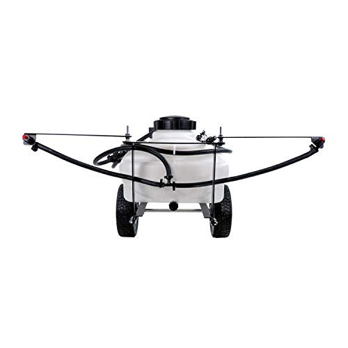 Brinly ST-152BH-A Self-Storing Tow Behind Lawn and Garden Sprayer with Collapsible Boom, 15-Gallon, Matte White - color: Matte White