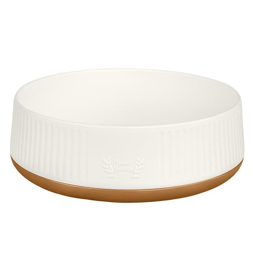Harry Barker Small Modern Dog Bowls, 2-Pack Eco-Friendly Plastic Pet Food & Water Bowls, Non-Slip Base, Dishwasher Safe, BPA-Free, Neutral Design, Holds 3 Cups Each - color: Small Bowls