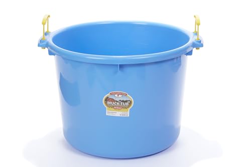 Little Giant® Plastic Muck Tub | Durable & Versatile Utility Bucket with Handles | Muck Bucket | Durable Handles | 70 Quart | Berry Blue - color: Berry Blue, size: 70 quart