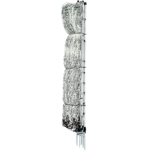 Premier 1 PermaNet® PrimaLite™ Fence – Sheep & Goats – 48"H x 100'L | White/black. Step-in wedge posts for extra stability. For sheep & goats. Keeps out coyotes & dogs. Energizer sold separately. - size: 100 ft