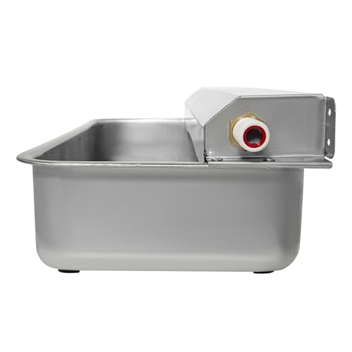Automatic Water Dispenser for Dogs 2 Gallon/7.57L Stainless Steel Water Bowl Outdoor Dog Drinking Waterer Feeder Auto Fill Pet and Livestock Waterer Feeder Fits GHT 3/4" Faucet Wide Mouth - size: 2 Gal