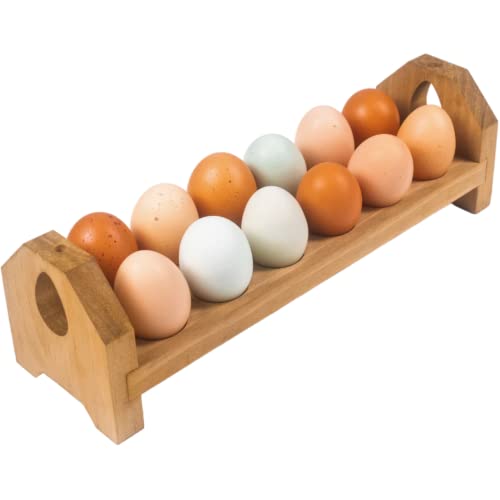 Farmhouse Stackable Wood Egg Holder - Fresh Egg Storage Rack (1)