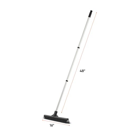 Superio 16"" Slim Silicone Salon Broom - Carpet Rake for Liquid, Human Hair, and Pet Hair, and Fur Space Saving and Easy to Wash, 12811274 - color: Silicone, size: 48"