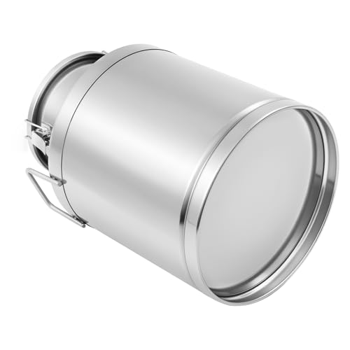 50L/13.3 Gallon Stainless Steel Milk Can - Heavy Duty Milk Jug Bucket with Ergonomic Handle and Tight Lid, SS Liquid Solid Container, Non-Slip Base, Seamless Design, Simply Rinse for Clean - size: 50L/13.3 Gallon